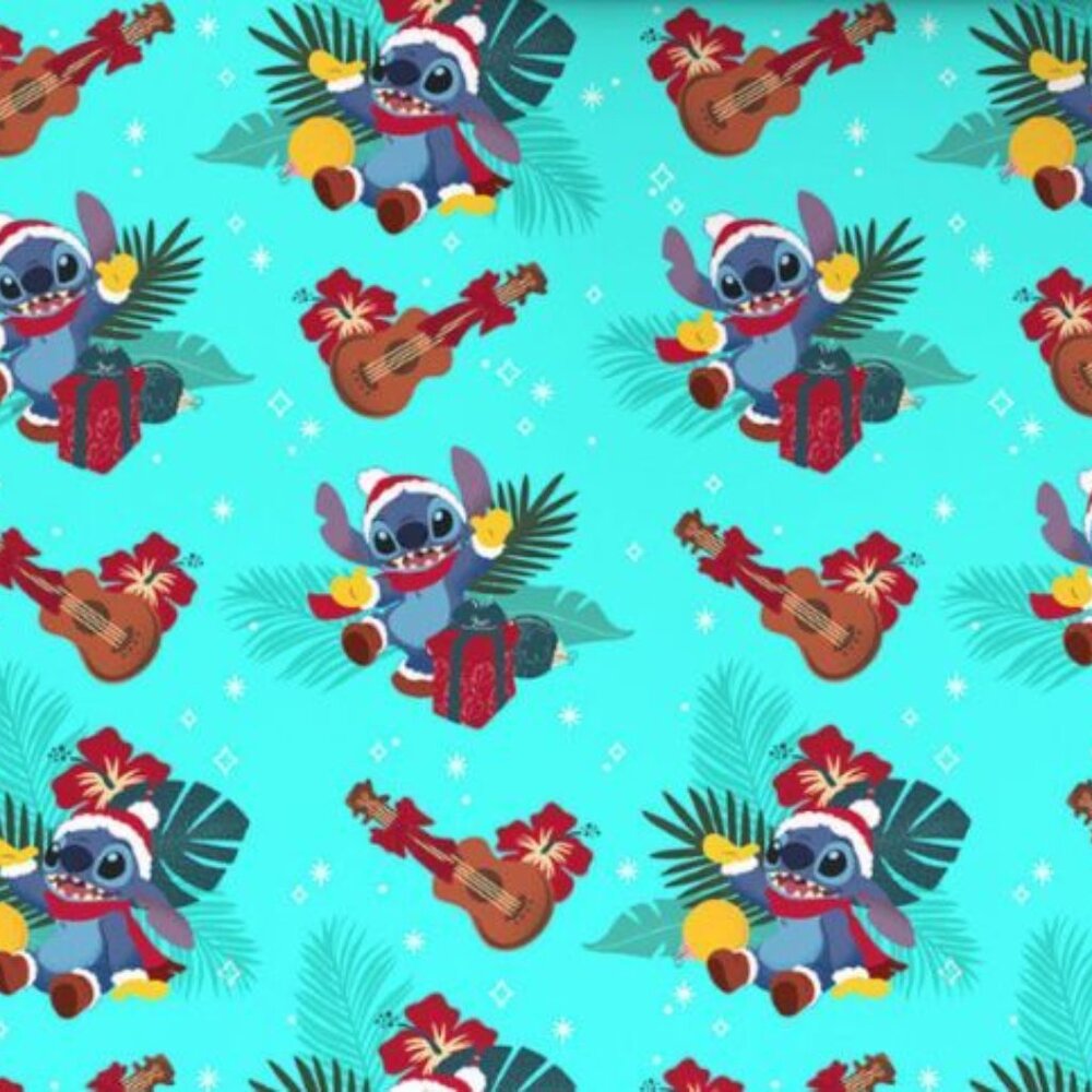 Hallmark Wrapping Paper Christmas Stitch on Blue 70 sq ft Jumbo Roll Holiday